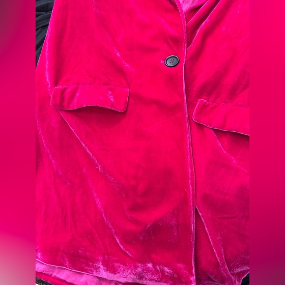 Endless Rose Pink Velvet Blazer Jacket Women’s M Soft Stretch Shawl Collar - Picture 10 of 12